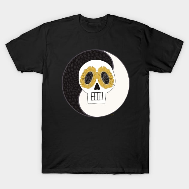 Yin Yang Skull T-Shirt by KBILU_Art